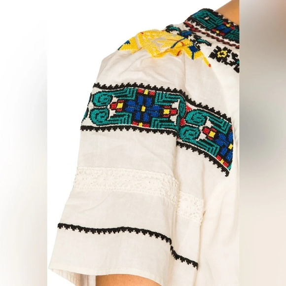 Sea New York Size 2 Cream Embroidered Shift Dress Crochet Lace Boho Cotton Mini - Picture 3 of 10